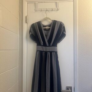 Anne Klein Black and White Midi Dress